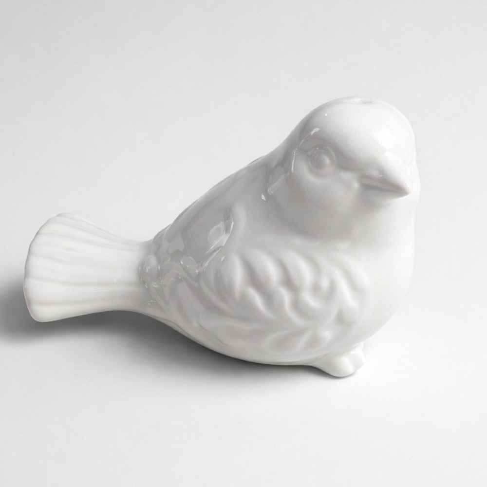 Pier 1 Bird Salt and Pepper Shakers OS White Excellent Ceramic Embossed - Picture 2 of 4